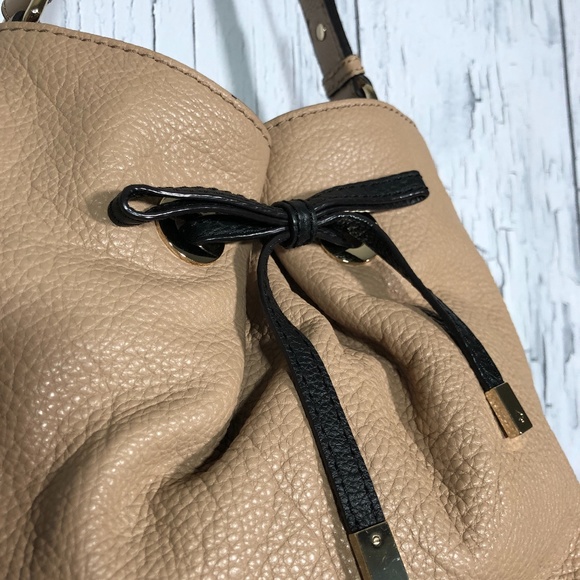 Kate Spade Taupe/Black Leather Bucket Bag - Picture 5 of 11